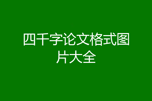 四千字论文格式图片大全