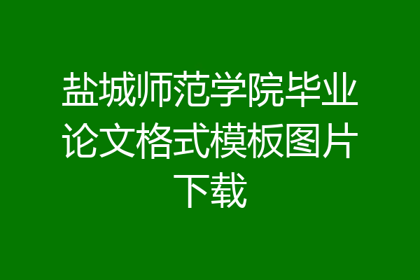 盐城师范学院毕业论文格式模板图片下载