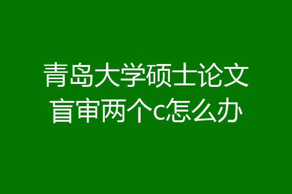 青岛大学硕士论文盲审两个c怎么办