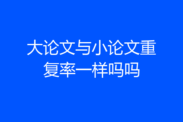 大论文与小论文重复率一样吗吗