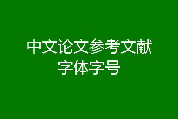 中文论文参考文献字体字号