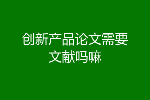 创新产品论文需要文献吗嘛