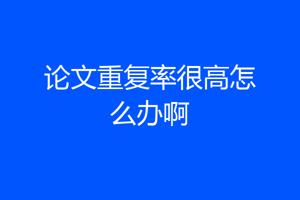 论文重复率很高怎么办啊