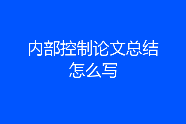 内部控制论文总结怎么写