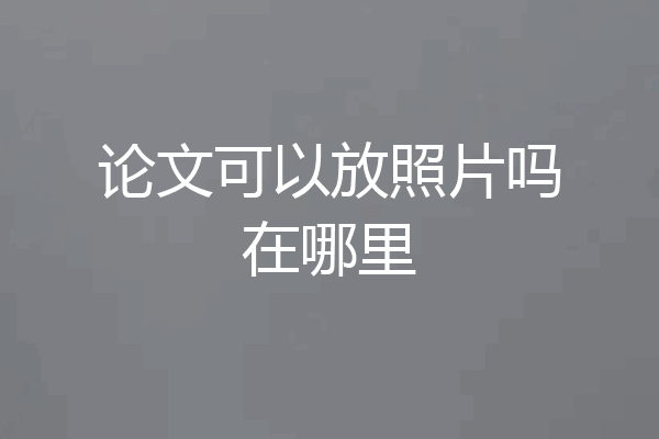 论文可以放照片吗在哪里
