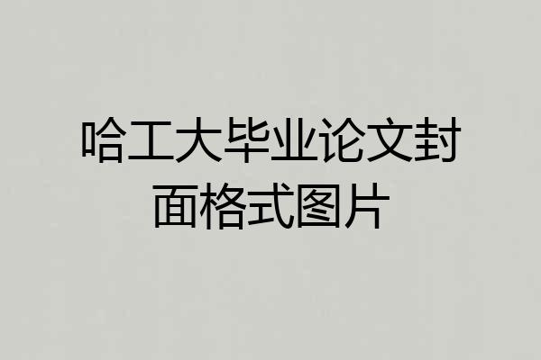 哈工大毕业论文封面格式图片