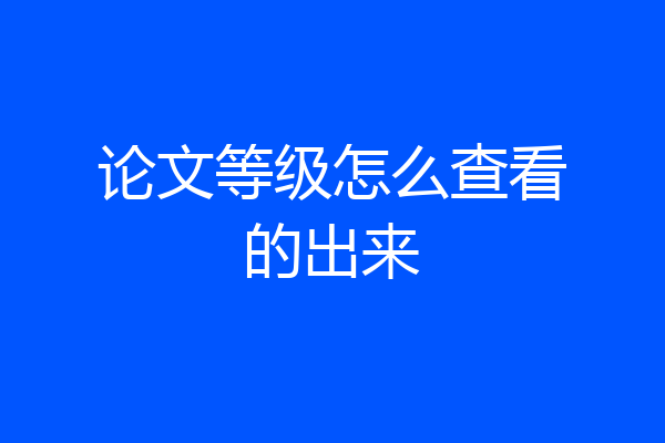 论文等级怎么查看的出来