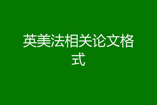 英美法相关论文格式