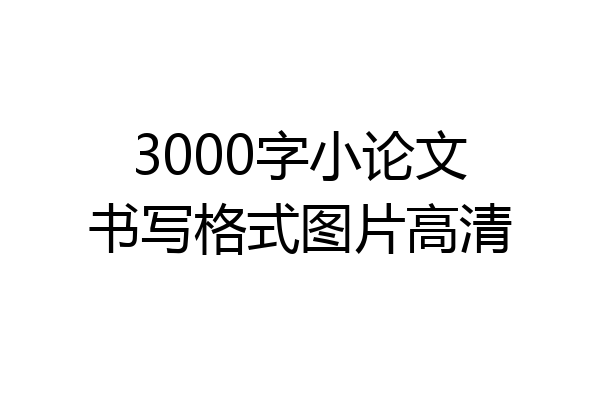 3000字小论文书写格式图片高清