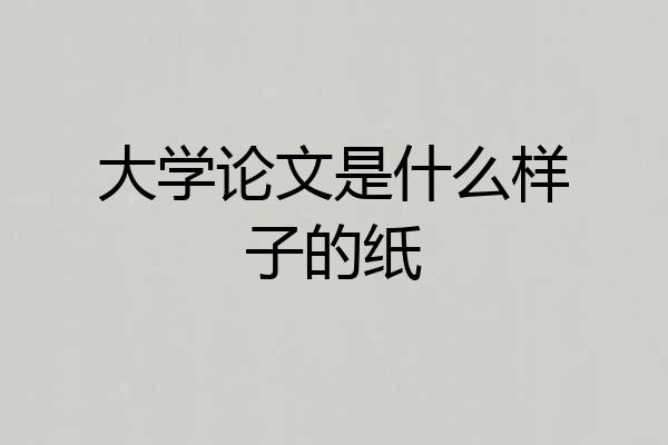 大学论文是什么样子的纸