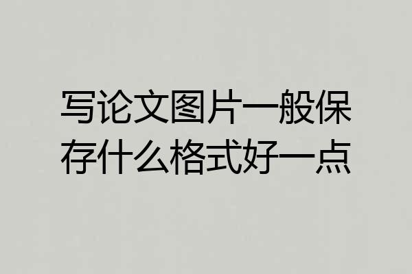 写论文图片一般保存什么格式好一点