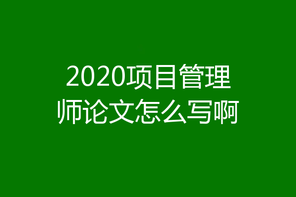 2020项目管理师论文怎么写啊