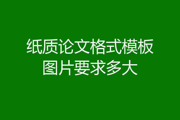 纸质论文格式模板图片要求多大