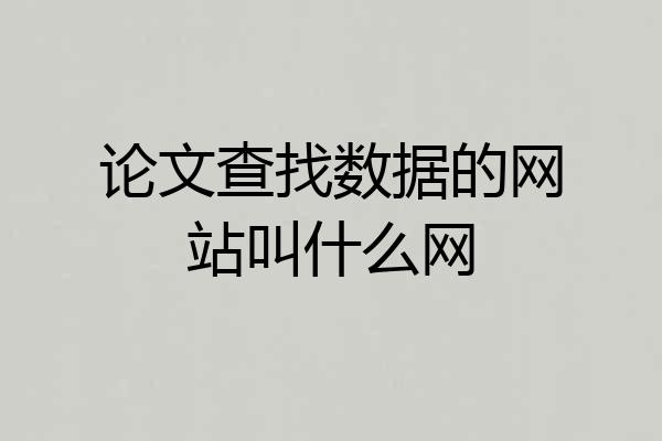 论文查找数据的网站叫什么网