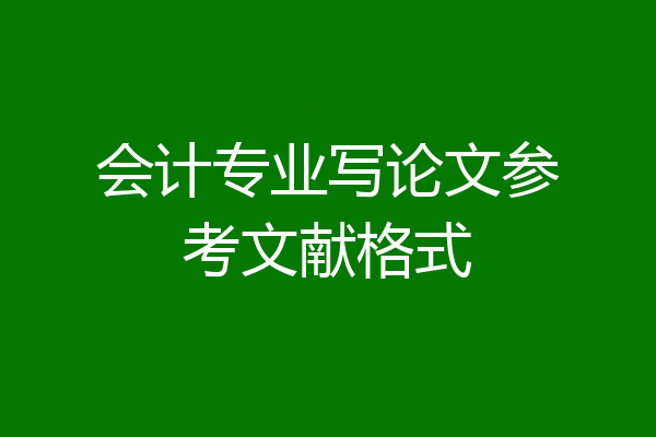 会计专业写论文参考文献格式