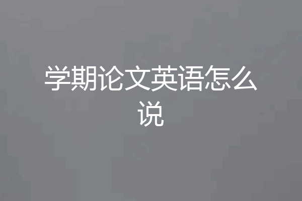 学期论文英语怎么说