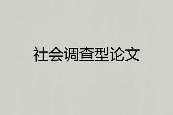 社会调查型论文