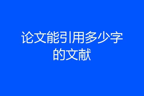 论文能引用多少字的文献