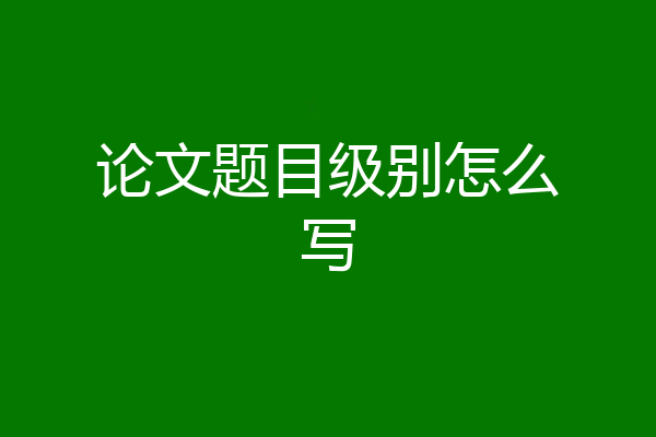 论文题目级别怎么写