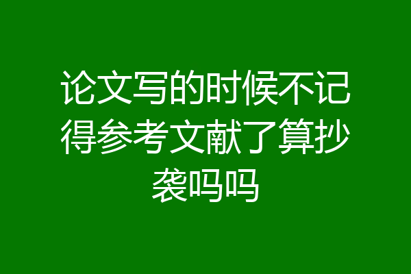 论文写的时候不记得参考文献了算抄袭吗吗