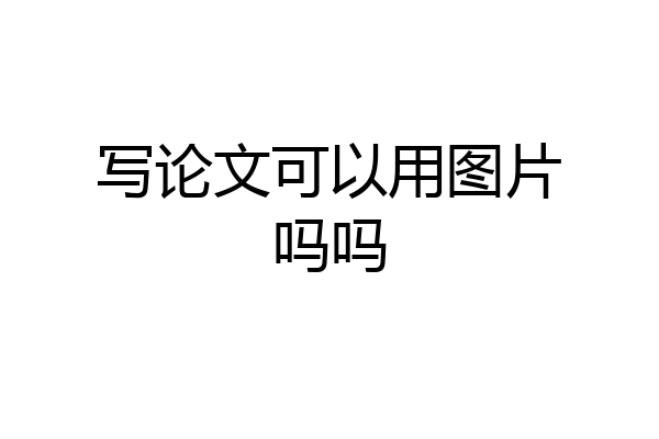 写论文可以用图片吗吗