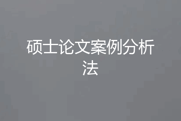 硕士论文案例分析法