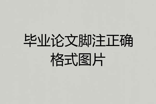 毕业论文脚注正确格式图片