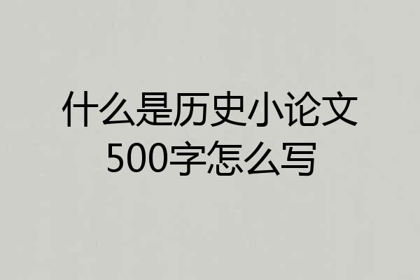 什么是历史小论文500字怎么写