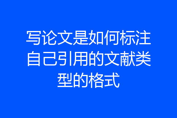 写论文是如何标注自己引用的文献类型的格式