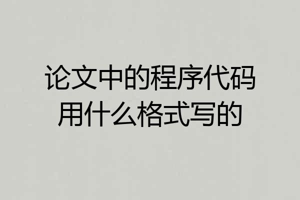 论文中的程序代码用什么格式写的