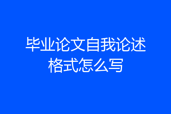 毕业论文自我论述格式怎么写