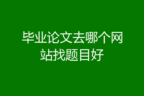 毕业论文去哪个网站找题目好