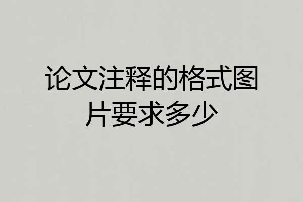 论文注释的格式图片要求多少