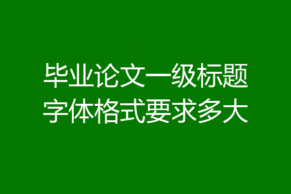 毕业论文一级标题字体格式要求多大