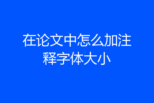 在论文中怎么加注释字体大小