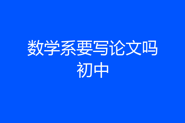 数学系要写论文吗初中