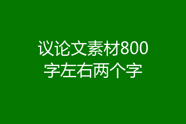 议论文素材800字左右两个字