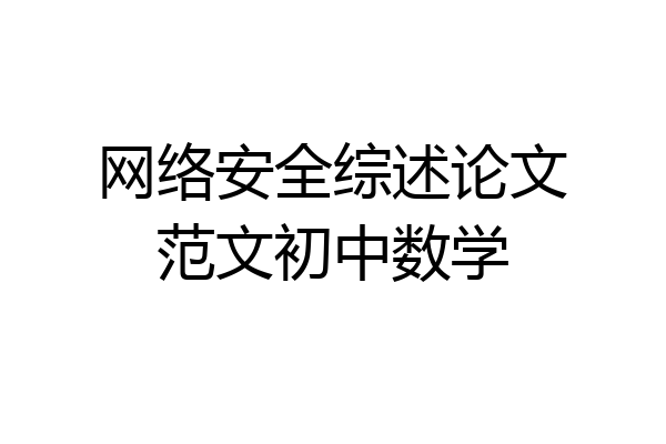 网络安全综述论文范文初中数学