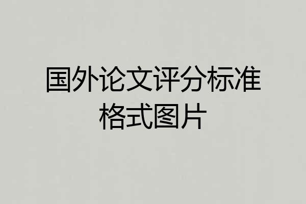 国外论文评分标准格式图片