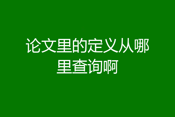 论文里的定义从哪里查询啊
