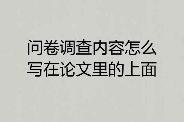 问卷调查内容怎么写在论文里的上面
