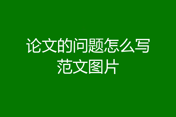 论文的问题怎么写范文图片