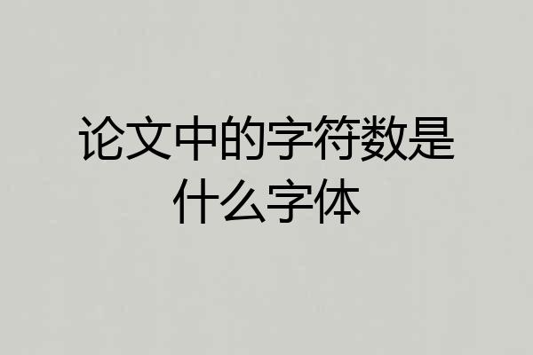 论文中的字符数是什么字体