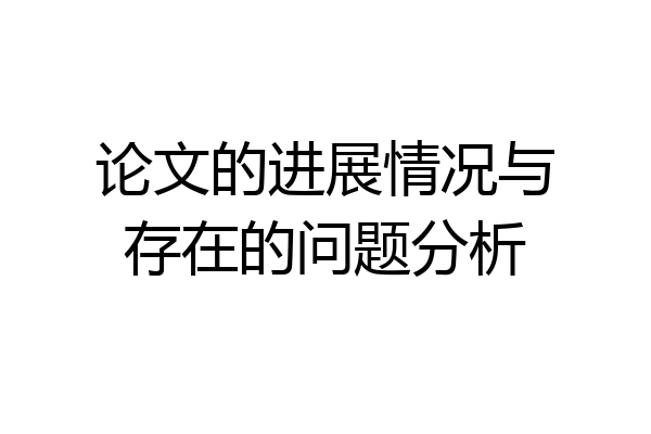 论文的进展情况与存在的问题分析