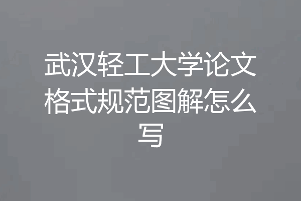 武汉轻工大学论文格式规范图解怎么写