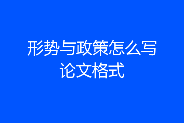 形势与政策怎么写论文格式