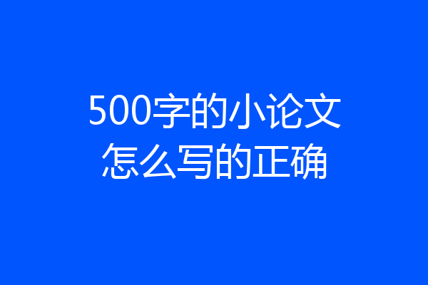 500字的小论文怎么写的正确