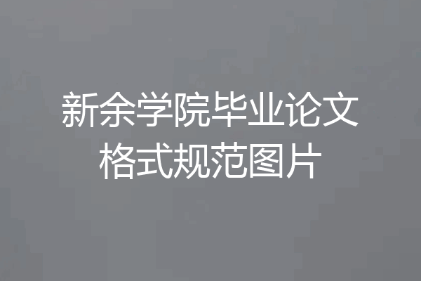 新余学院毕业论文格式规范图片