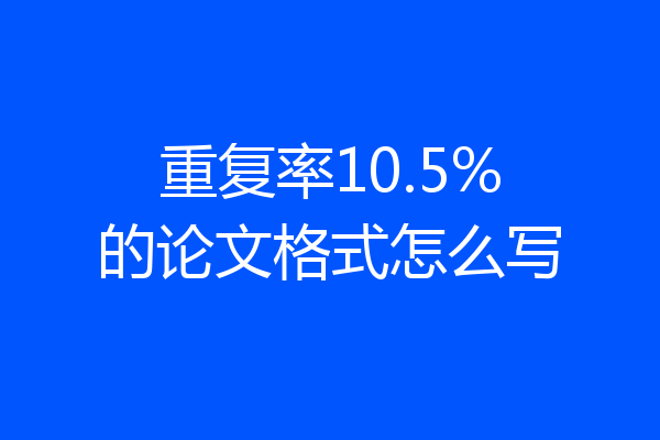 重复率10.5%的论文格式怎么写
