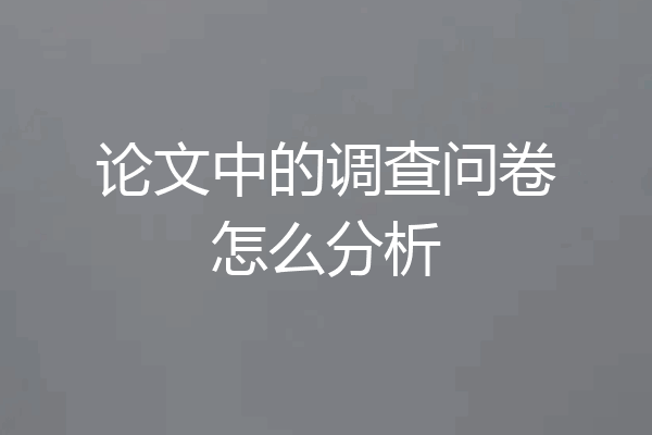 论文中的调查问卷怎么分析